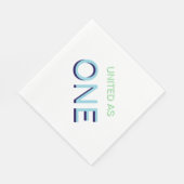 Verenigd als een eenheidsboodschap servet (Hoek)