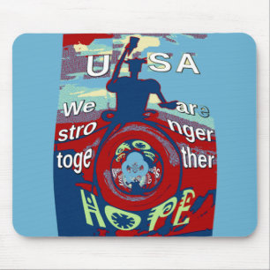 Verenigd in Hoop: Samen sterker - USA Art Print Muismat