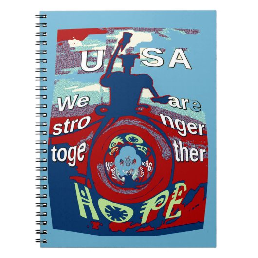 Verenigd in Hoop: Samen sterker - USA Art Print Notitieboek (Voorkant)