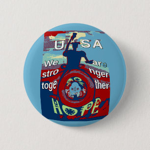 Verenigd in Hoop: Samen sterker - USA Art Print Ronde Button 5,7 Cm