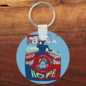 Verenigd in Hoop: Samen sterker - USA Art Print Sleutelhanger (Voorkant)