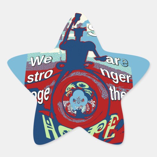 Verenigd in Hoop: Samen sterker - USA Art Print Ster Sticker (Voorkant)