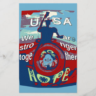 Verenigd in hoop: Sterker Samen - USA Kunstprint Briefpapier