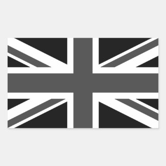 Verenigd Koninkrijk: Black Union Jack Rechthoekige Sticker