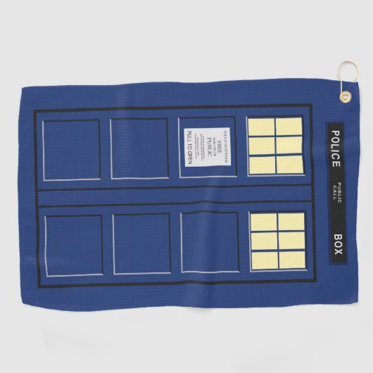 Verenigd Koninkrijk - Blue Police Public Call Box Golfhanddoek (Horizontaal)