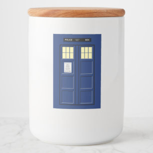 Verenigd Koninkrijk - Blue Police Public Call Box  Voedselcontainer Etiket
