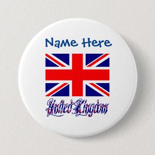 Verenigd Koninkrijk Britse vlag blauw Personalisat Ronde Button 7,6 Cm