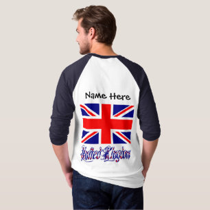 Verenigd Koninkrijk Britse Vlag Zwart Personalisat T-shirt