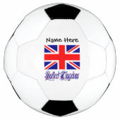 Verenigd Koninkrijk en Britse vlag met Jouw naam S Voetbal (Voorkant)