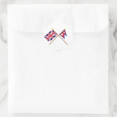 Verenigd Koninkrijk en Nepal gekruiste vlaggen Ronde Sticker (Tas)