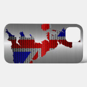 Verenigd Koninkrijk Flag en Kaart Stal Metal Hole Case-Mate iPhone Case (Achterkant (horizontaal))