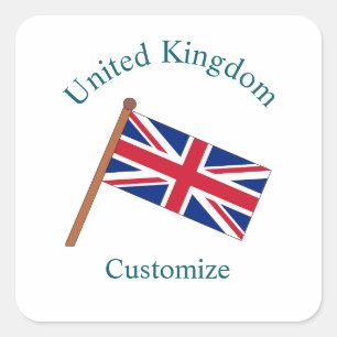 Verenigd Koninkrijk Land Vlag Thunder_Cove Vierkante Sticker