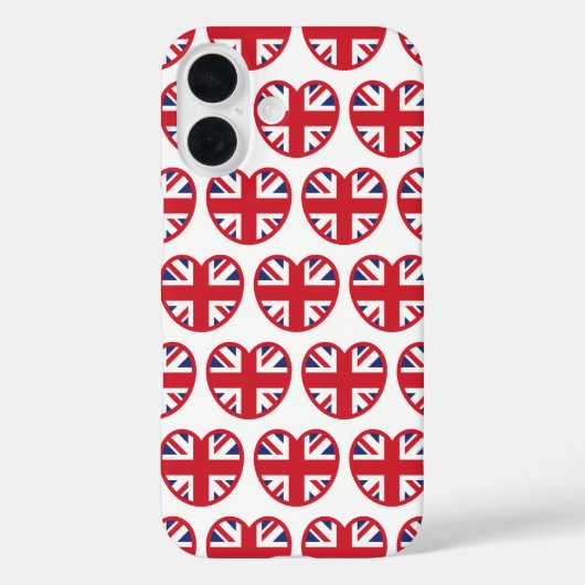 Verenigd Koninkrijk Union Jack Flag Heart Case-Mate iPhone Case (Achterkant)