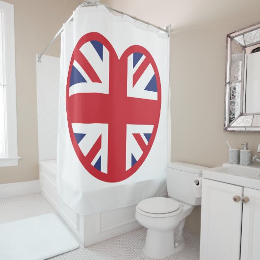 Verenigd Koninkrijk Union Jack Flag Heart Douchegordijn (In situ)