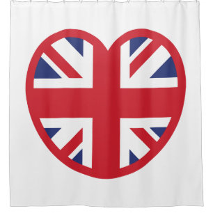 Verenigd Koninkrijk Union Jack Flag Heart Douchegordijn