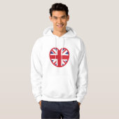 Verenigd Koninkrijk Union Jack Flag Heart Hoodie (Voorkant volledig)