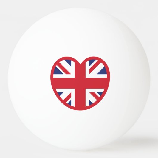 Verenigd Koninkrijk Union Jack Flag Heart Pingpongballen (Voorkant)