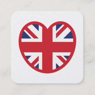 Verenigd Koninkrijk Union Jack Vlag Hart Vierkante Visitekaartje