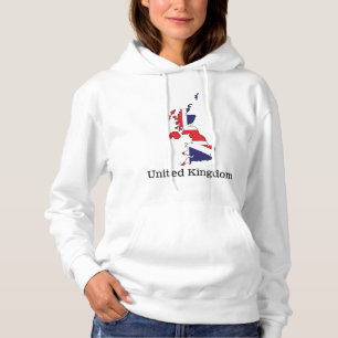 Verenigd Koninkrijk Vlag Binnen Landkaart Ontwerp Hoodie