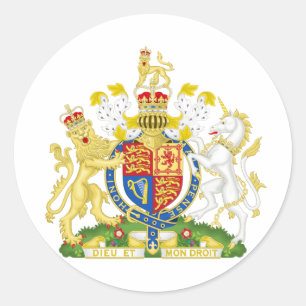 Verenigd Koninkrijk Wapen van GB Ronde Sticker
