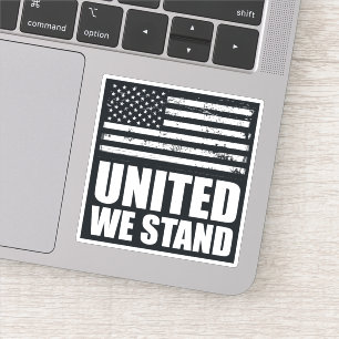 Verenigd staan we dunne blauwe lijn USA Vlag grung Sticker