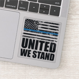 Verenigd staan we dunne blauwe lijn USA Vlag grung Sticker
