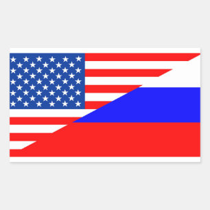 verenigd staat amerika rusland halve vlag verenigd rechthoekige sticker