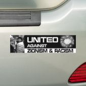Verenigd tegen zionisme bumpersticker (Op auto)
