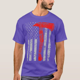Verenigde Amerikaanse Patriot Red Line Ax Firefigh T-shirt
