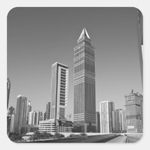 Verenigde Arabische Emiraten, Dubai, Dubai City. 2 Vierkante Sticker