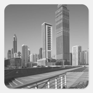 Verenigde Arabische Emiraten, Dubai, Dubai City. Vierkante Sticker
