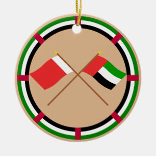 Verenigde Arabische Emiraten en Dubai Crossed Flag Keramisch Ornament