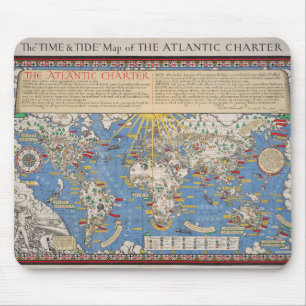 Verenigde Naties / Atlantic Charter kaart Muismat