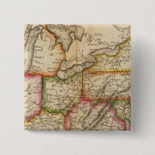 Verenigde Staten 11 Vierkante Button 5,1 Cm