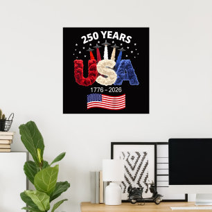 Verenigde Staten 250e verjaardag Amerikaanse vlag Poster