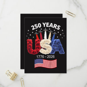 Verenigde Staten 250e verjaardag Amerikaanse vlag Uitnodiging Briefkaart