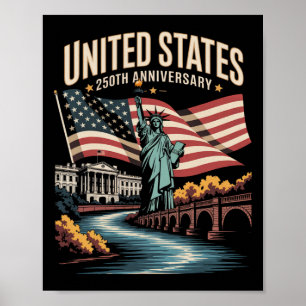 Verenigde Staten 250e verjaardag Patriottische Vin Poster