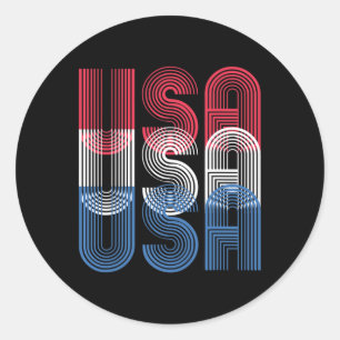 Verenigde Staten 4 juli Retro Independence Day Ronde Sticker