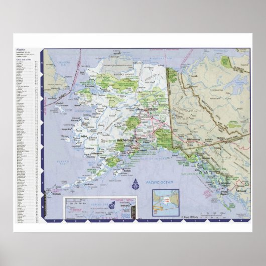 " Verenigde Staten: Alaska MAP ... Poster (Voorkant)