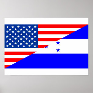 verenigde staten america honduras halve vlag usa t poster