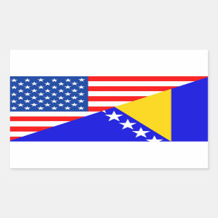 verenigde staten - amerika bosnië - herzegovina ha rechthoekige sticker