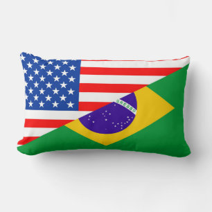 verenigde staten amerika brazilië halve vlag vere kussen