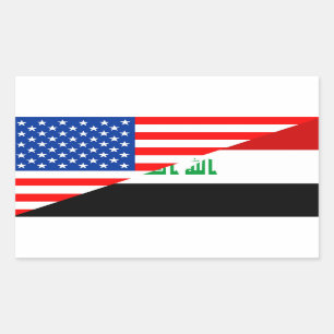 Verenigde Staten Amerika Irak halve vlag VS land Rechthoekige Sticker
