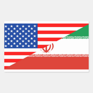 Verenigde Staten Amerika Iran halve vlag VS land Rechthoekige Sticker