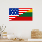 verenigde staten - amerika litouwen halve vlag vsa poster (Keuken)