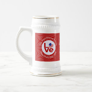 Verenigde Staten Amerika Rode LIEFDE Vlag Persoonl Bierpul
