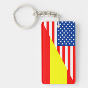 verenigde staten amerika spanje halve vlag vs land sleutelhanger