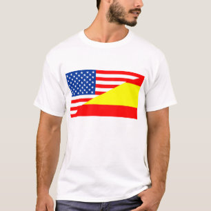 verenigde staten amerika spanje halve vlag vs land t-shirt