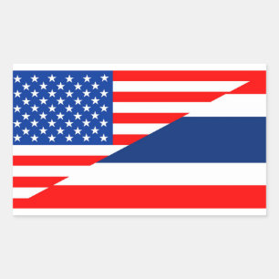 verenigde staten amerika thailand halve vlag vs rechthoekige sticker
