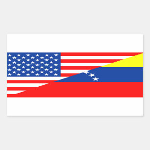 verenigde staten amerika venezuela halve vlag usa rechthoekige sticker